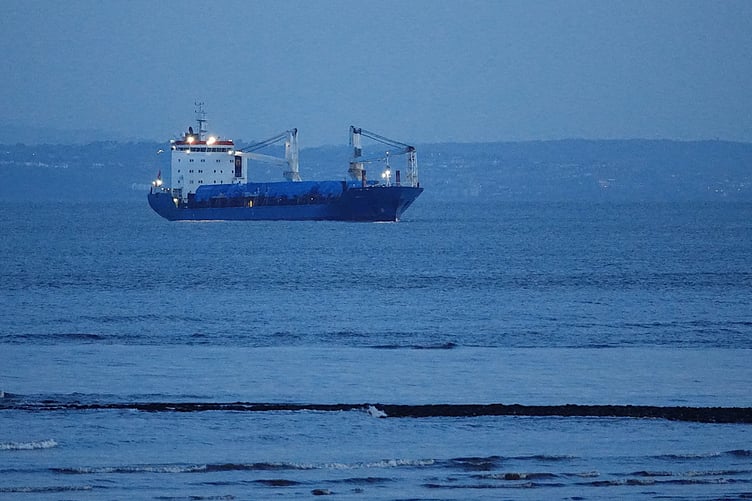 The Russian ship anchored off Minehead sea front on Tuesday morning before it was ordered to leave UK waters.