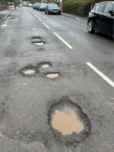 Some of the potholes in a short section of Wellesley Park, Wellington.