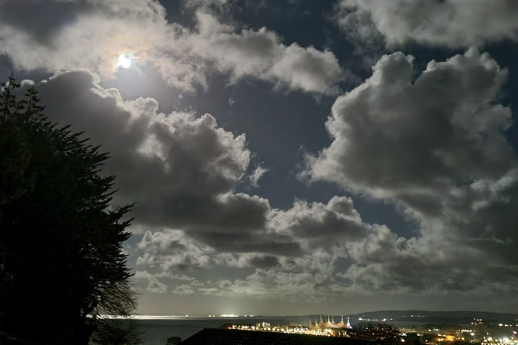 Picture of a full moon taken from Clanville Road, North Hill. PHOTO: Chris Zucchelli