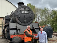 Marathon runners supporting locomotive restoration