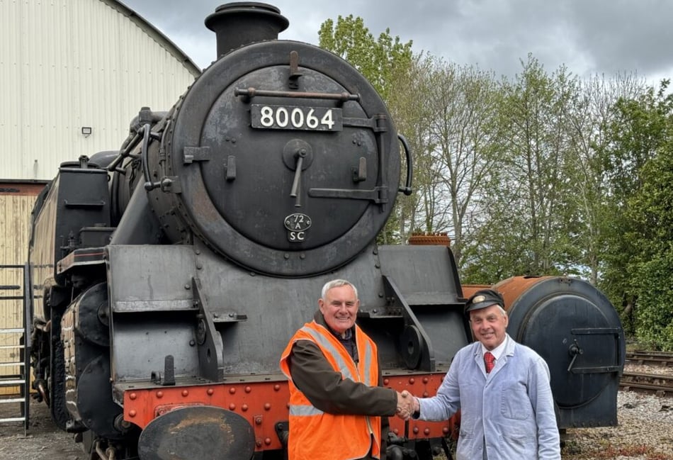 Marathon runners supporting locomotive restoration