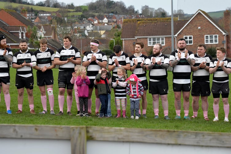Minehead Barbarians pictured before the start of their home game against St Bernadettes