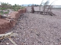 Rising sea levels eroding coastal path
