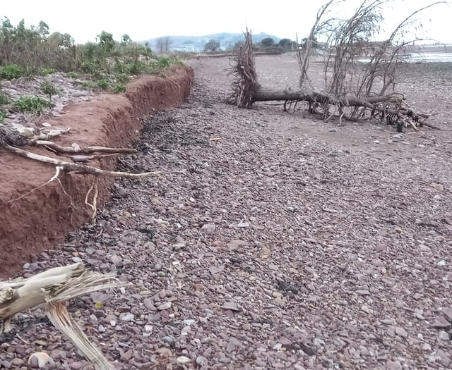 Rising sea levels eroding coastal path