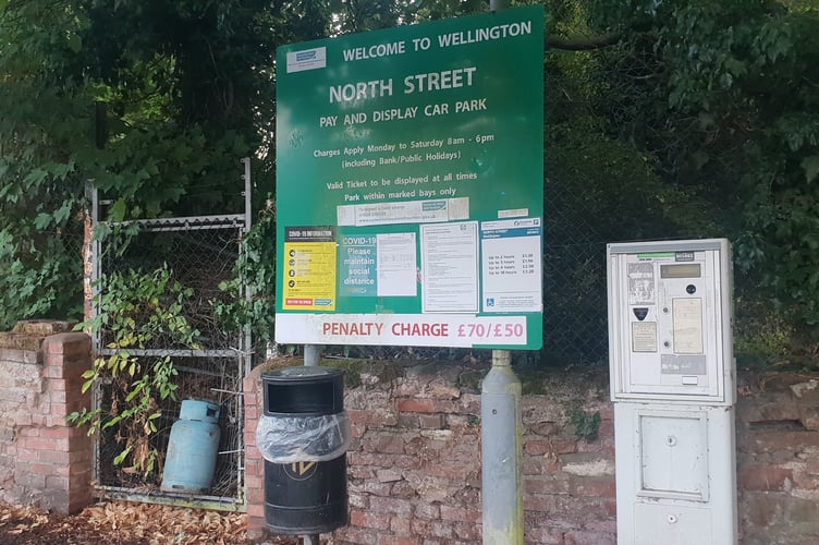 One of the Wellington car park signs causing concern for town councillors.