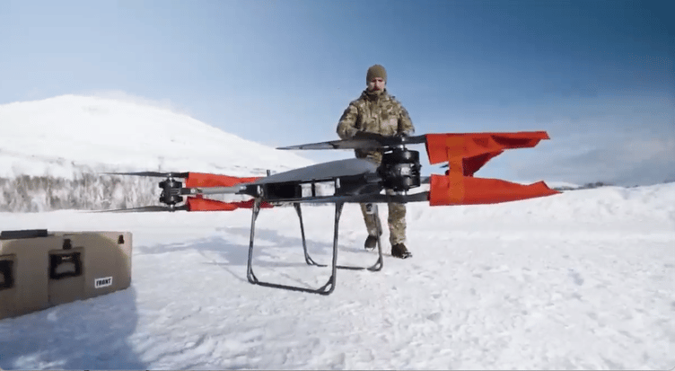 A Malloy T150B drone being used on an Arctic training exercise in Norway by 40Commando Royal Marines.