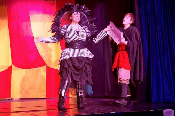 In dress rehearsal for Porlock Pantomime and Drama Society's 'Goldilocks and the Three Bears'.