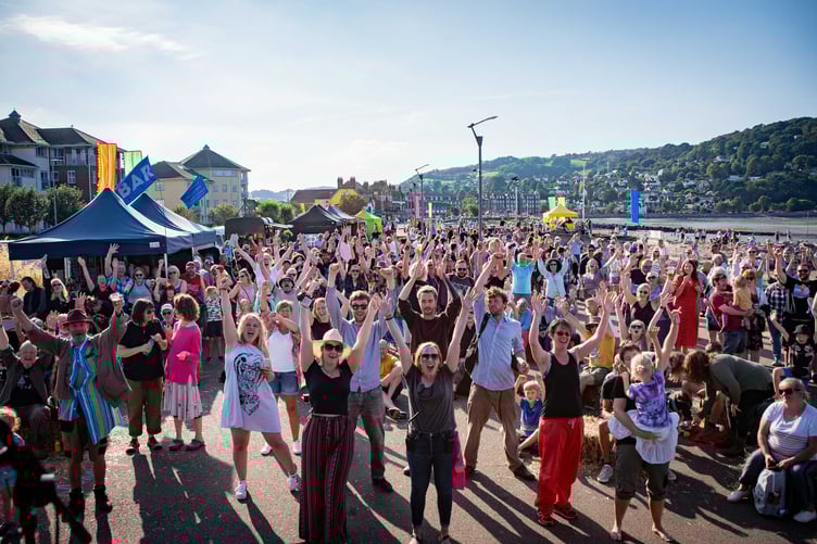 People attending a previous Minehead Bay Festival.