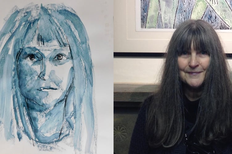 Maisie Parker alongside one of pieces that will be featured in the upcoming exhibition at The Old Brick Workshop.