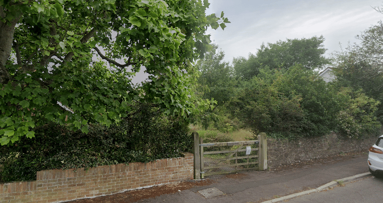 The frontage of Cherry Trees, in King Edward Road, Minehead, where planning permission has been given to create a five-property gated estate.