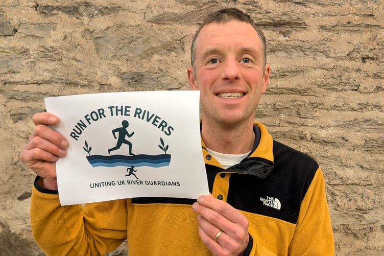 John Milway-White will be stopping over in Dunster during an ultramarathon run from South Devon to Westminster to highlight the state of Westcountry rivers.