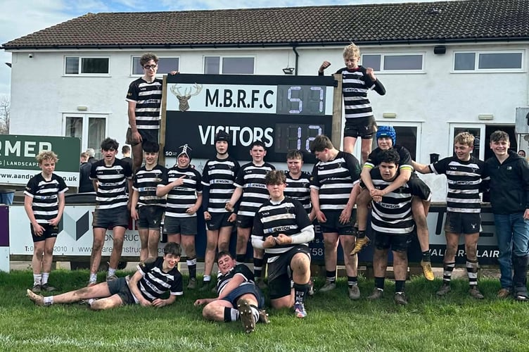 The Barbarians Under 14s celebrate their success     