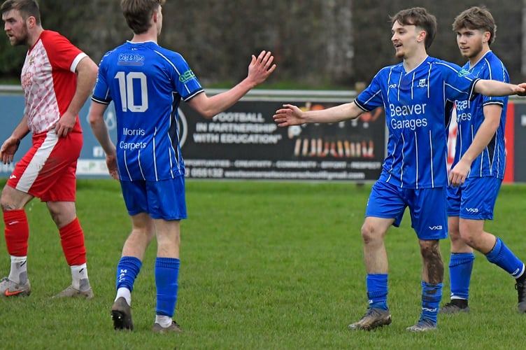 Toby Waghorn (right) - equalised for Minehead 