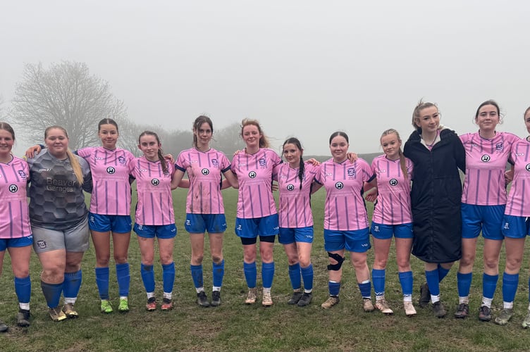 Minehead Ladies' successful squad at Combe