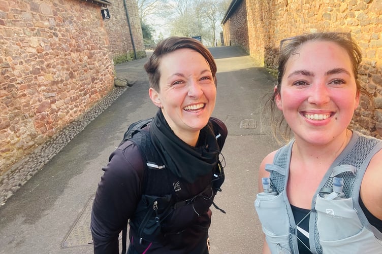 Aurora Foxes staff Charlie Hunt and Amber Cole take a break from training for their World Down Syndrome Day charity run.