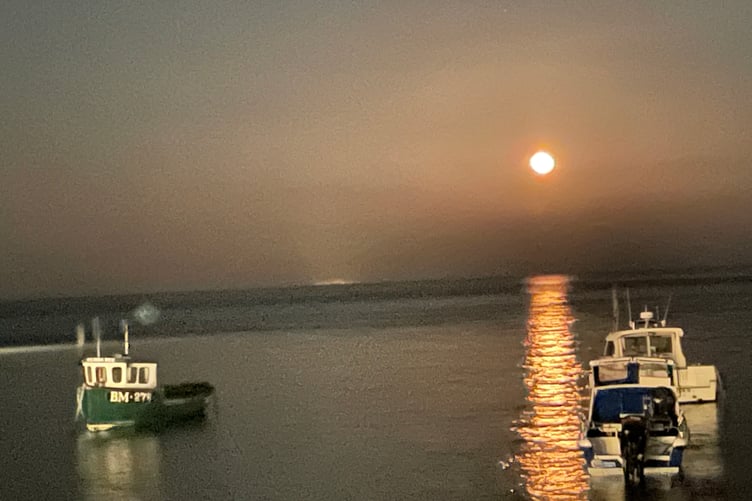 Reader's picture: The full moon over Minehead harbour. PHOTO: Kevin Garner