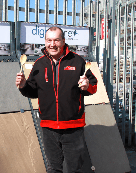 Watchet CRS Building Supplies manager Stuart Davies, whammed a wooden spoon to save a man's life. PHOTO: George Ody.