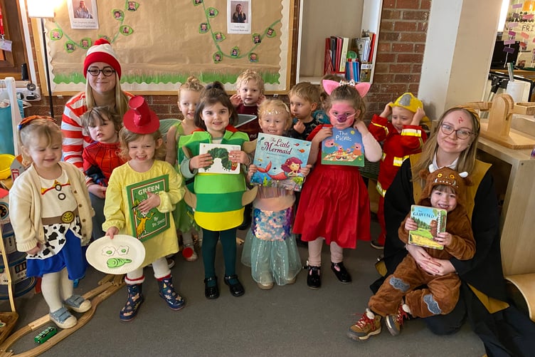 Julia Donaldson books featured heavily in world book day celebrations for youngsters in King Edward Road Nursery, Minehead.