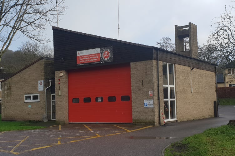 Dulverton Fire Station with its masonry drill tower behind.