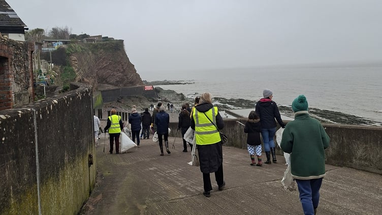 Volunteers heading to the beach for a spring clean in Watchet at the weekend.