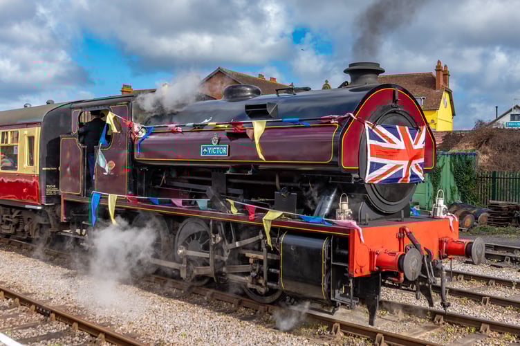 'Victor' sets off on the nostalgic trip from Minehead to Blue Anchor, recreating the first-ever journey on the West Somerset Railway in 1976. PHOTO: Mike Lanning.