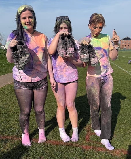 Students from Minehead's West Somerset College helped to raise more than £9,000 from a colour run in aid of Macmillan Cancer Support.