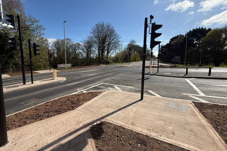 New traffic lights have been installed on the A39 at Dunster Steep.
