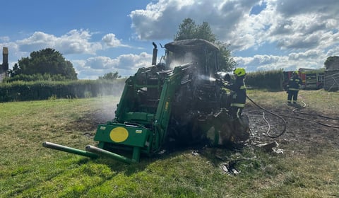 Tractor destroyed in village fire