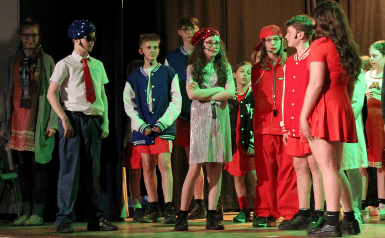 A scene from 'High School Musical' performed by Danesfield Middle School pupils.