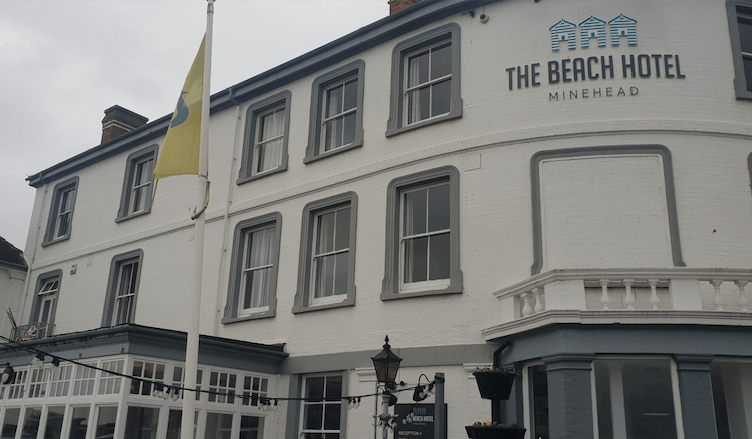 The Beach Hotel, on the sea front in Minehead, is hosting free curling sessions for 'older' men.