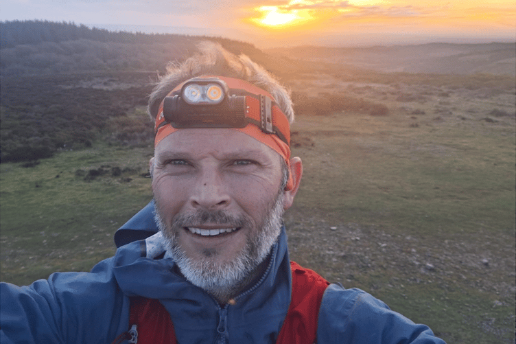 Alex Lethbridge training for his Devon to Exmoor coast to coast run in support of the charity Cure Parkinson's.