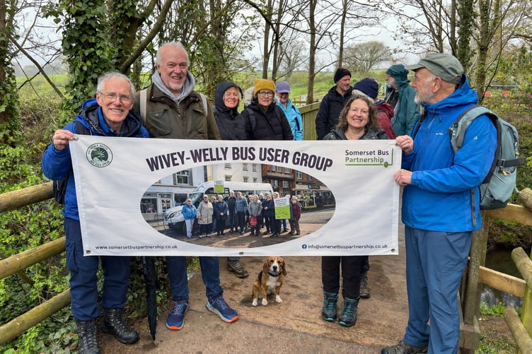 The first anniversary of the 27 bus between Wiveliscombe and Wellington is celebrated by members and friends of the Wivey-Welly Bus Users Group.