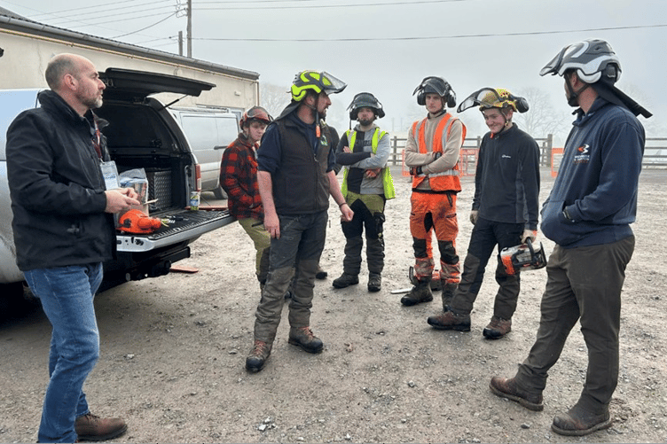 Some of the Cannington College students who are being prepared for sustainable careers in forestry and woodworking.