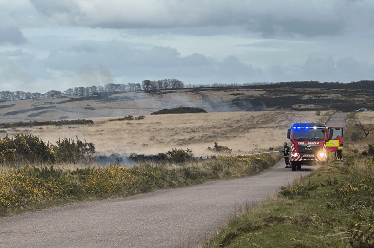 Firefighters tackle the latest in a 13-months long series of arson attacks on moorland on Exmoor.