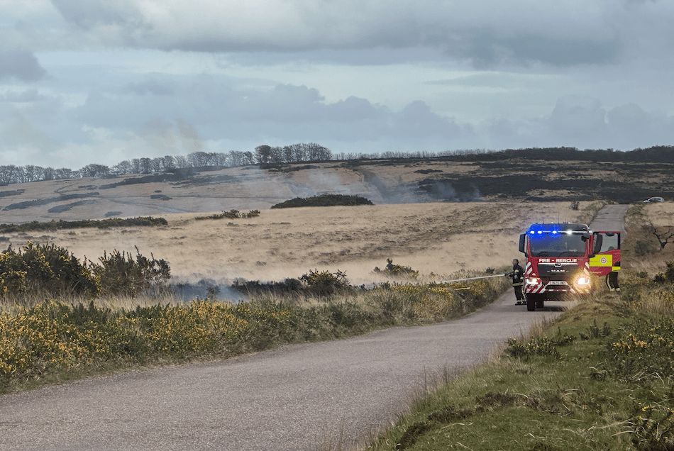 Moorland arsonist strikes again - four times
