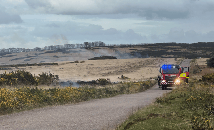 Firefighters tackle the latest in a 13-months long series of arson attacks on moorland on Exmoor.