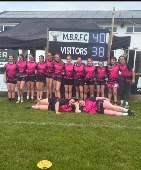 Minehead Barbarians' Under 14s who beat Chard in the final match of a brilliant day of girls rugby.