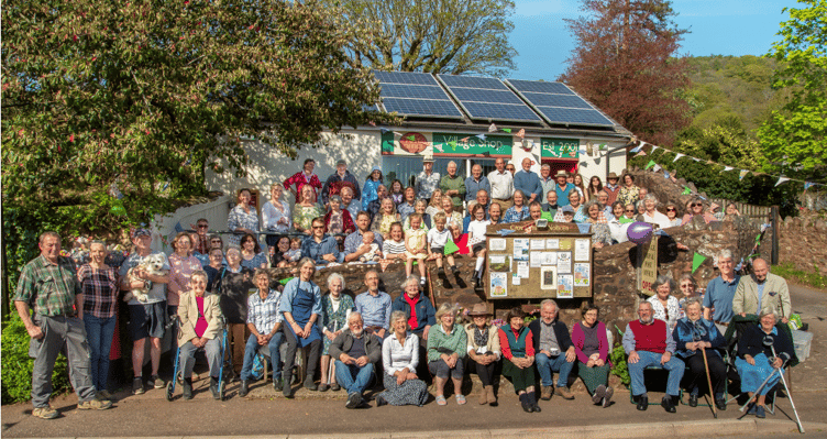 About 175 past and present villagers attended a tea party to mark the 25th anniversary of Crowcombe's community shop and Post Office.