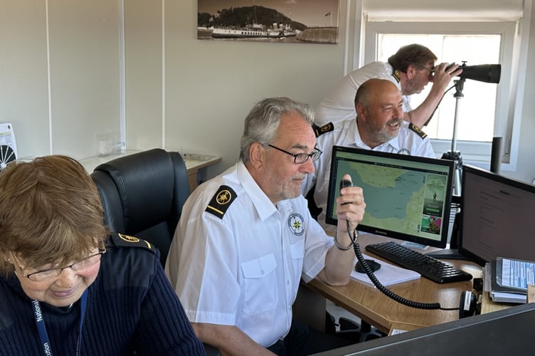  A watch team on duty in Minehead National Coastwatch Station.