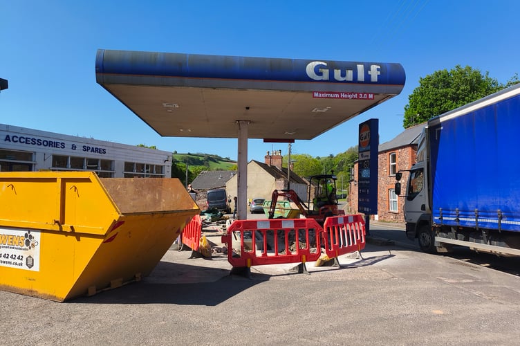 Work going on to redevelop the garage forecourt.