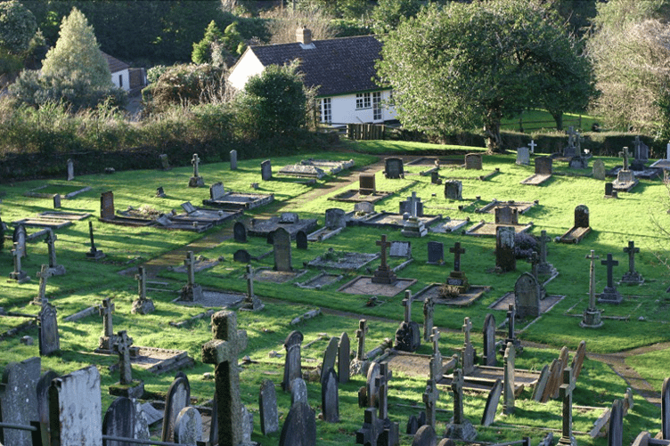 Hawkcombe Cemetery, in Porlock, where an airman's war grave is to have a headstone installed 86 years after his WW2 death.