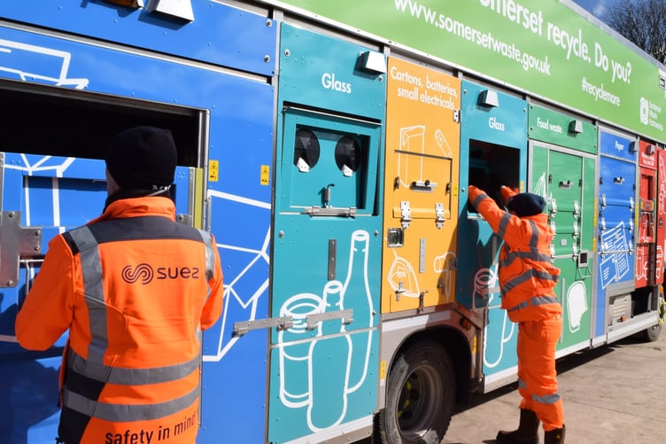 A Somerset recycling crew at work.