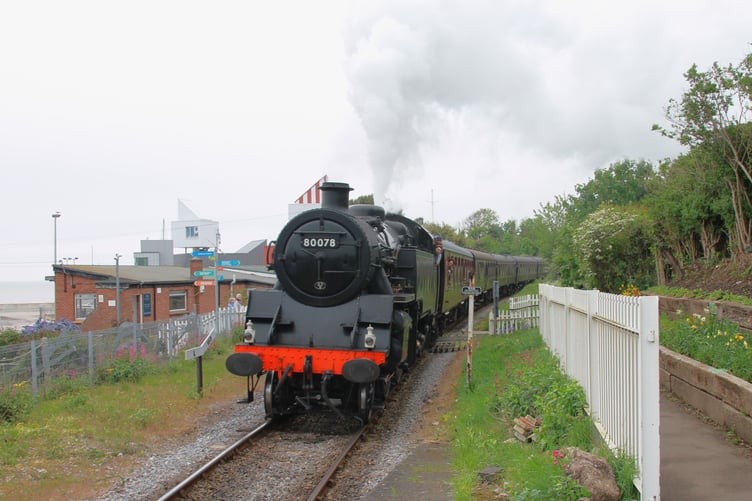 BR Standard Class 4 No. 80078 made a return to the West Somerset Railway for its bank holiday steam gala, having once been resident on the line. PHOTO: George Ody.