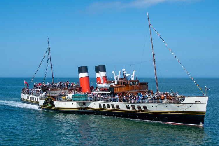 The Waverley, the world's last seagoing paddle steamer, will be visiting Minehead three times in the next few weeks on an 80th anniversary cruise.
