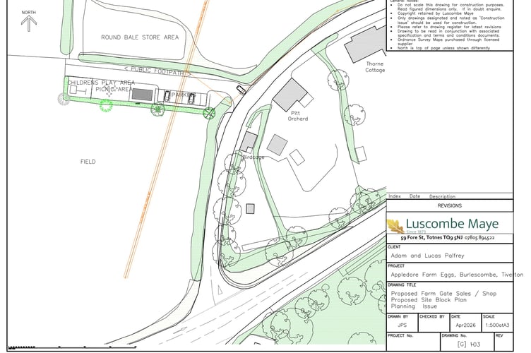 Owners of Appledore Farm at Burlescombe in Tiverton are seeking to erect a produce shed with parking and a picnic area. 