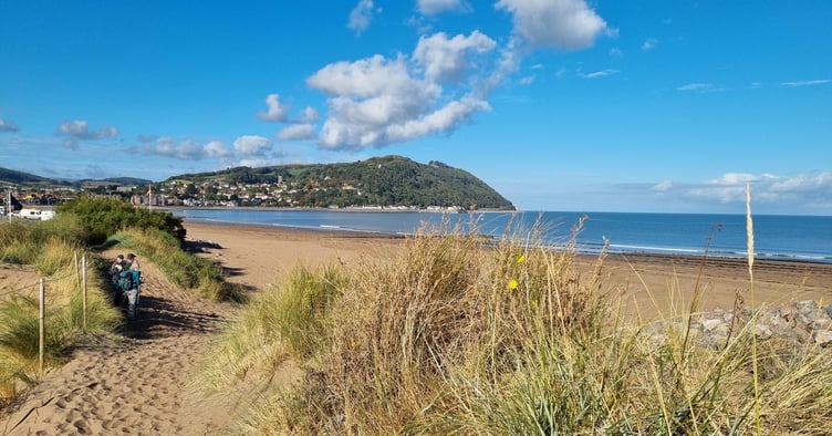 On the King Charles England Coast Path approaching Minehead.