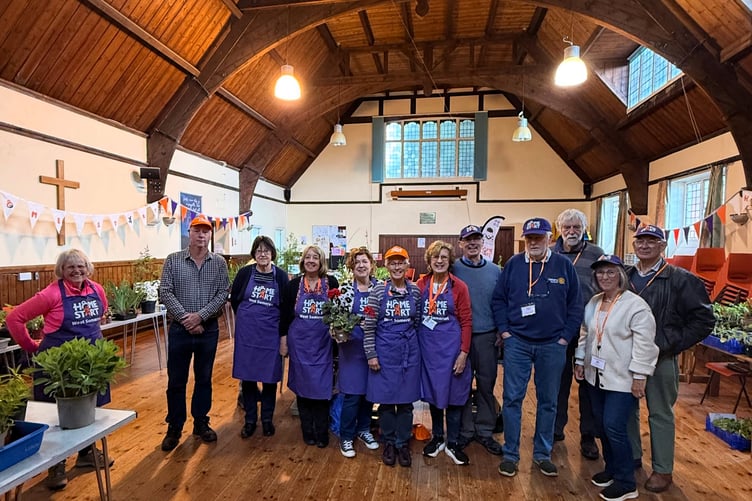 Some of those who helped with this year's Home-Start West Somerset fund-raising plant sale.