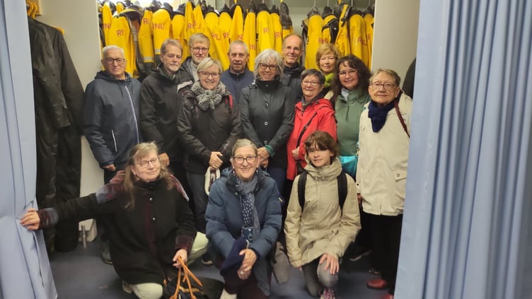 Watchet and Saint Renan twinners visit Minehead Lifeboat Station.