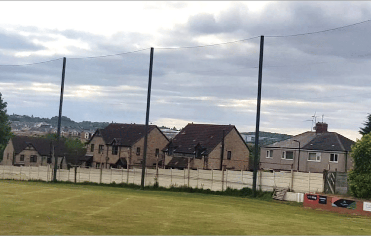 Ball stop netting currently in use by Minehead Cricket Club to stop balls hitting homes and residents in Rainbow Way.
