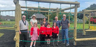 Pupils open village's new play equipment